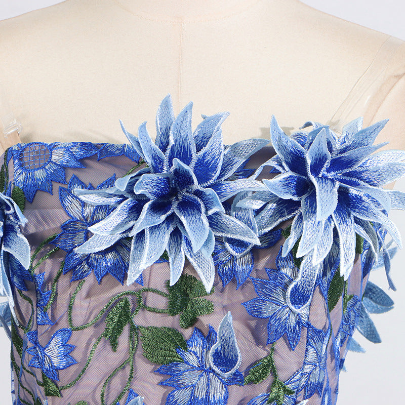 Vintage Floral Embroidered Corset Dress