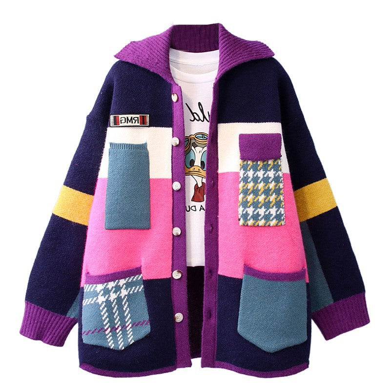 Plus Size Knit Cardigan Sweater – Loose Fit Slimming Design Women’s Top