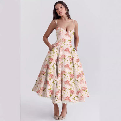 Elegant Princess Gown - French Chiffon Tiered Strapless Ball Gown Dress for Women