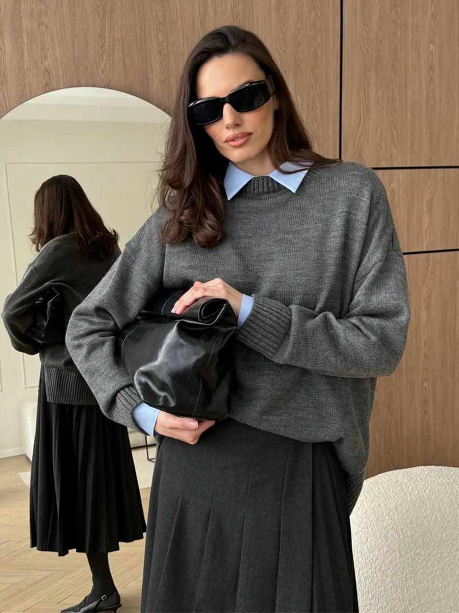 Women's Casual Split Hem Sweater