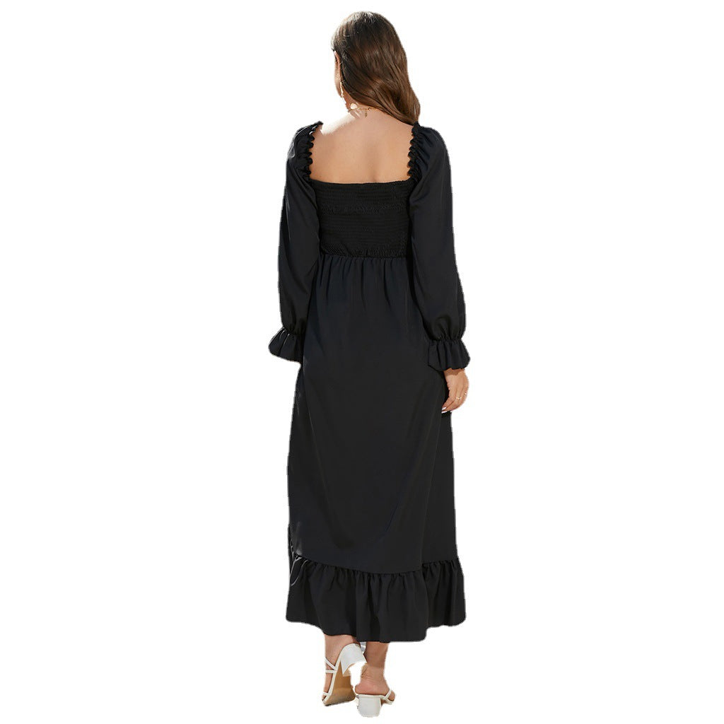 Maternity Dress with Chiffon Flared Sleeve
