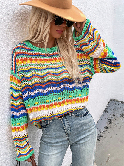 Casual Bohemian Striped Knitted Sweaters