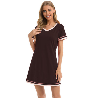 Casual Cotton Short Sleeves Sleepwear Dresses