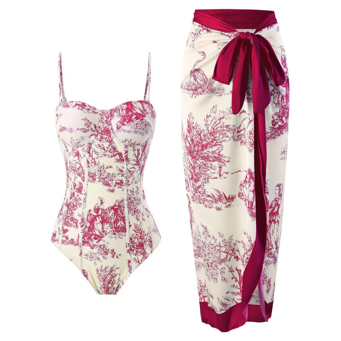 Women's One-Piece Swimsuit with Cover-Up
