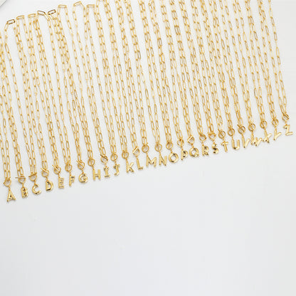Bridesmaid Gifts Alphabet Necklace Golden Hip-hop Necklace  26 Letter Pendant Necklaces