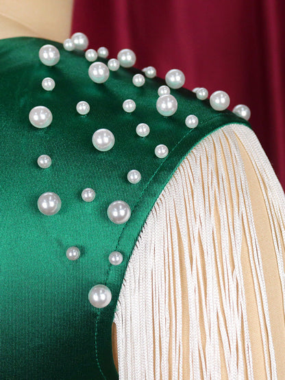 Sexy One Shoulder Tassels Bodycon Party Dresses-Dresses-Free Shipping at meselling99