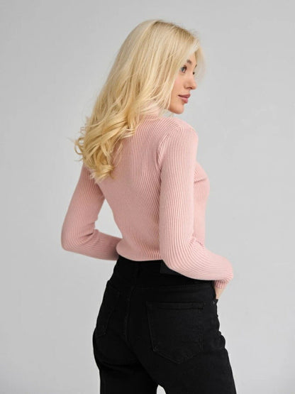 Sexy High Neck Knitted Sheath Shirts