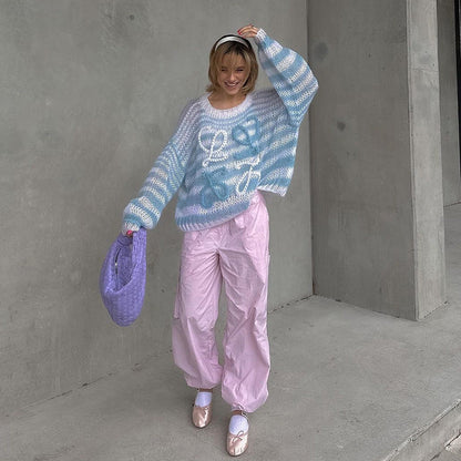 Sweety Round Neck Knitted Women Sweaters