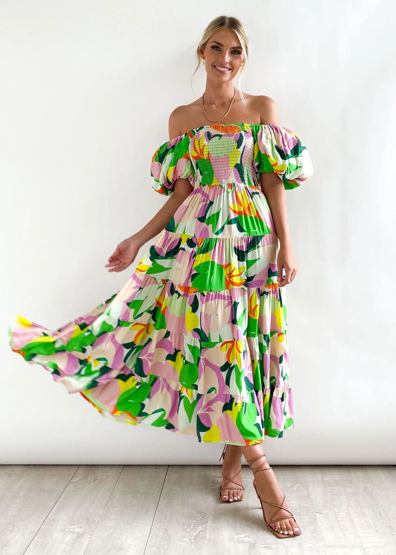 Women's Summer Bubble Sleeve Dress
