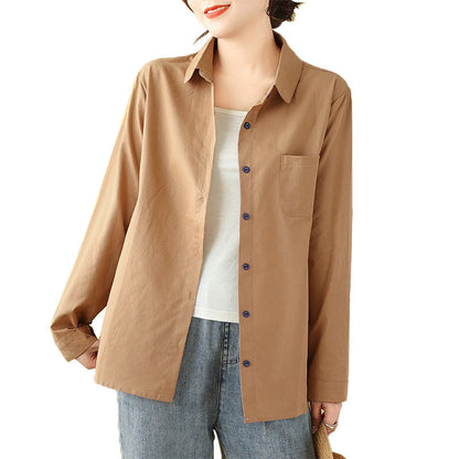 Casual Turnover Collar Linen Long Sleeves Shirts