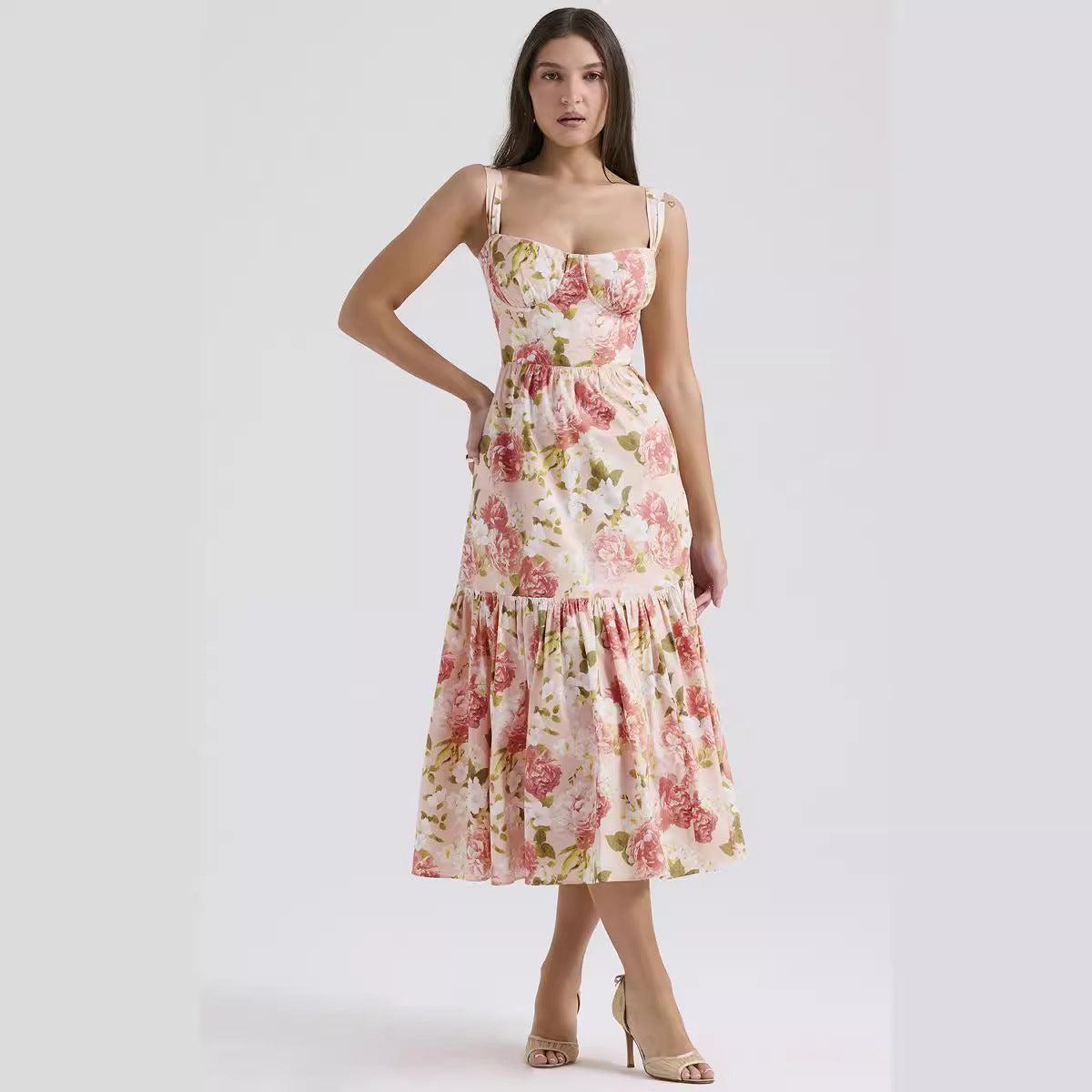 Floral Tiered A-Line Dress for Women