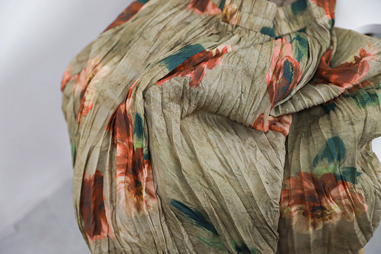 Vintage Watercolor Rose Print Maxi Skirt