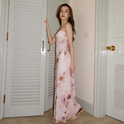 Sexy Summer Pink Backless Sleeveless Tank Top Dresses