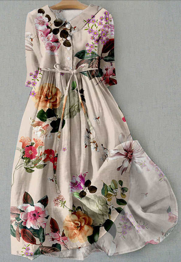 Women's Floral Print Shirt Dress