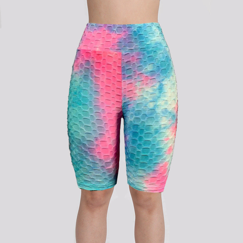 Watercolor Jacquard Tie-Dye Bubble Shorts – Yoga & Fitness 5-Inch Shorts
