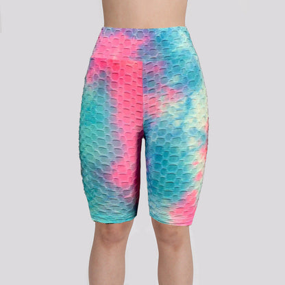 Watercolor Jacquard Tie-Dye Bubble Shorts – Yoga & Fitness 5-Inch Shorts