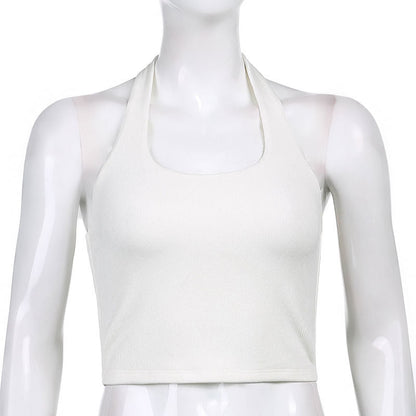 Sexy Halter Knitted Backless Tank Tops