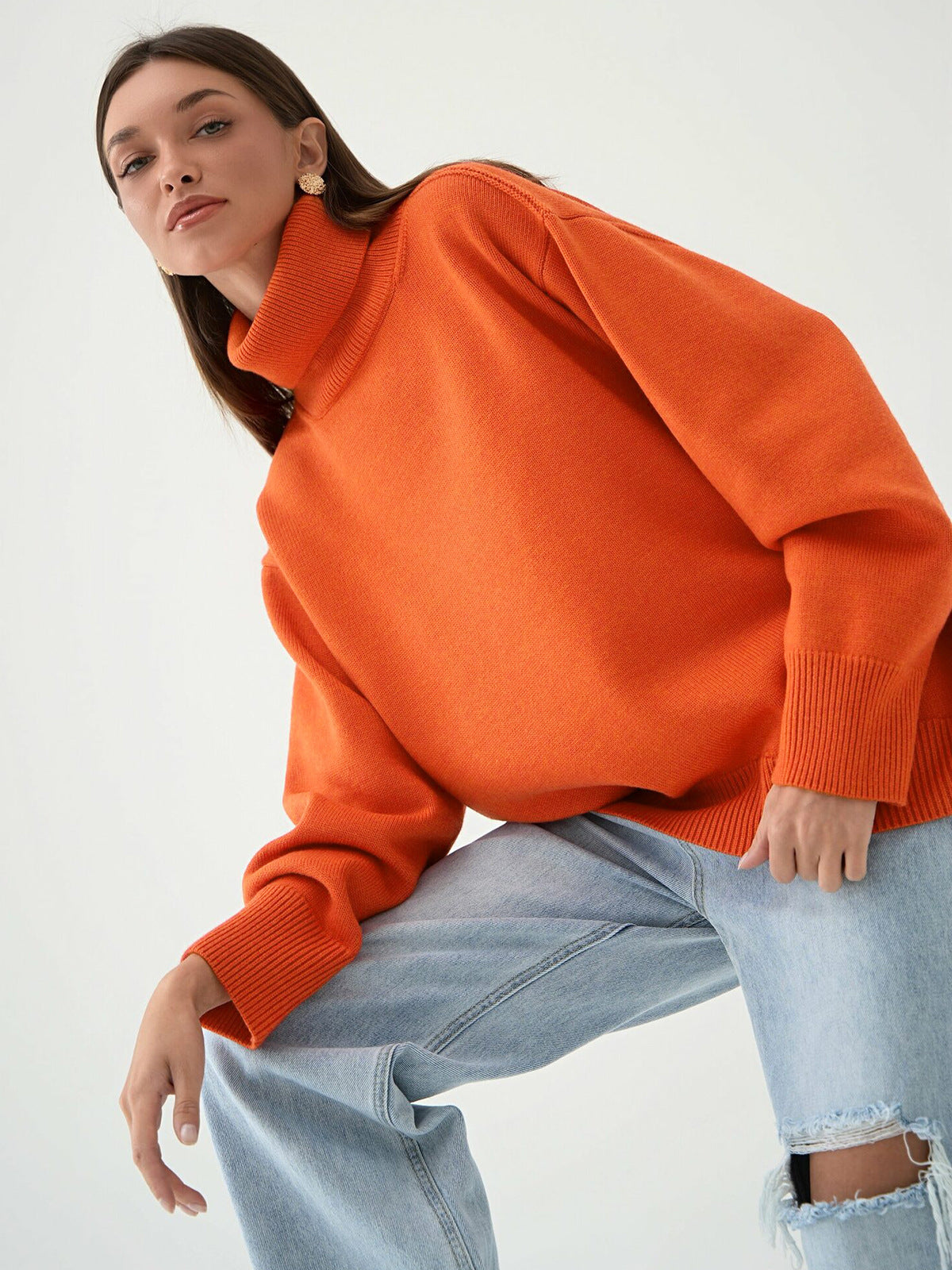 Classical High Neck Knitted Pullover Sweaters