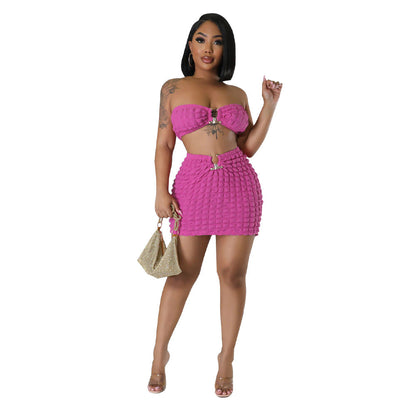 Sexy Strapless Tops and Sheath Skirts Suits