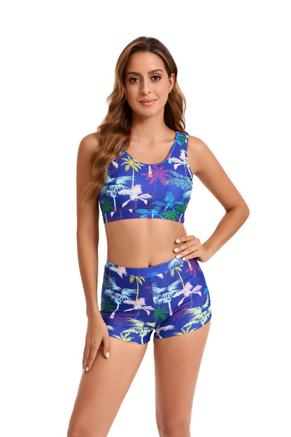 Printed Two Pieces Conservative Beach Swimsuits for Women