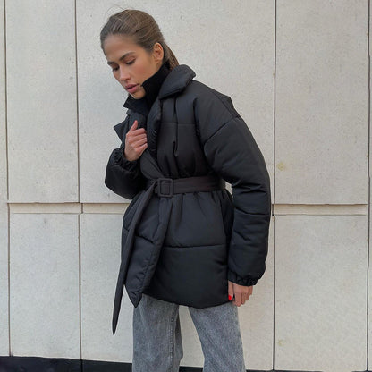 Casual Turnover Collar Winter Cotton Jackets