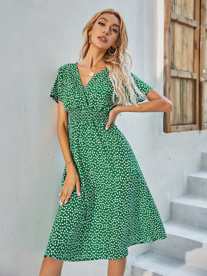 Women's Summer Floral Print Short Sleeve Dress