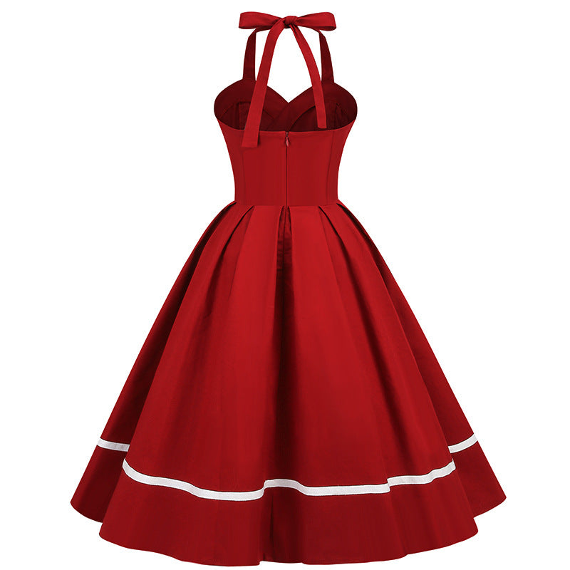 Vintage Sleeveless Halter Dresses-Dresses-Free Shipping at meselling99