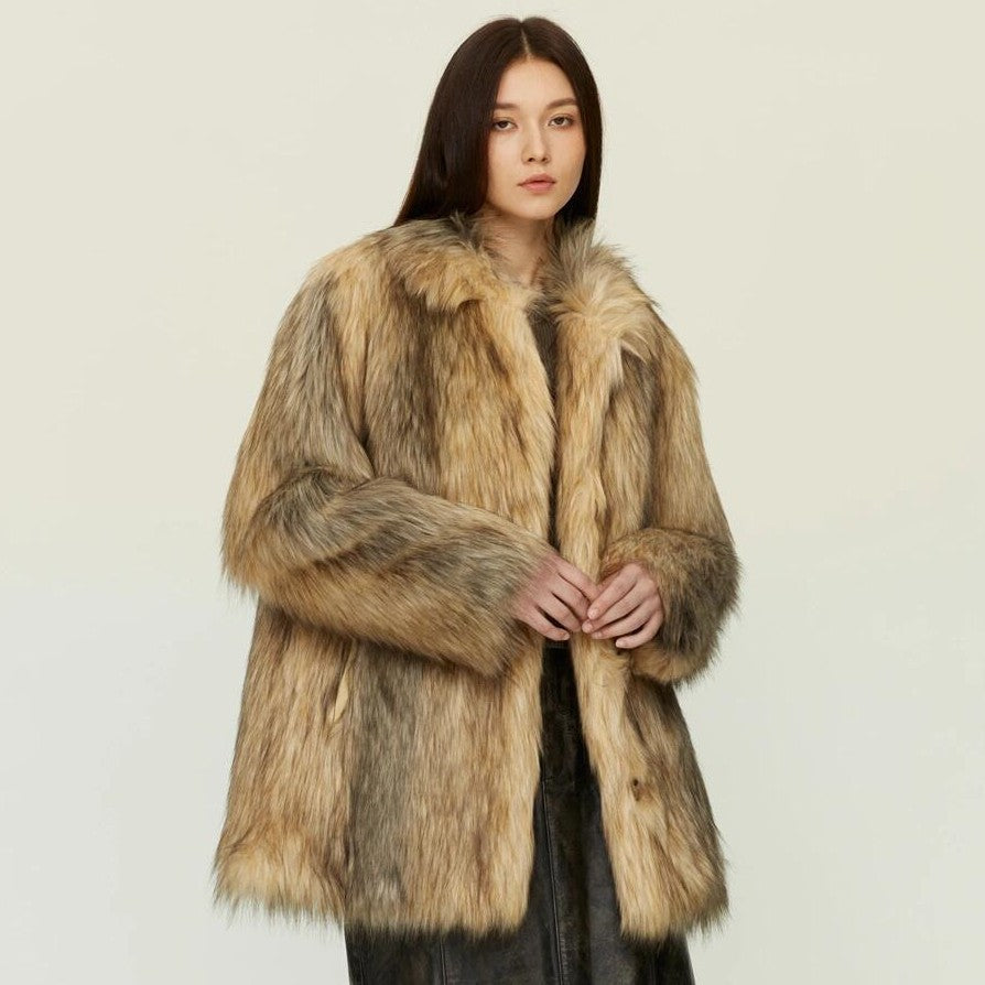 Women's Fashion Fox Fur Coat