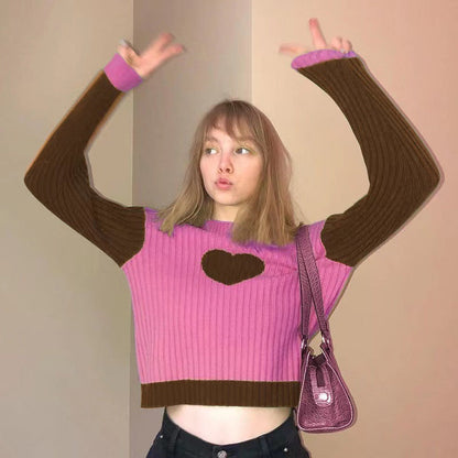 Fashion Round Neck Long Sleeves Knitted Sweaters
