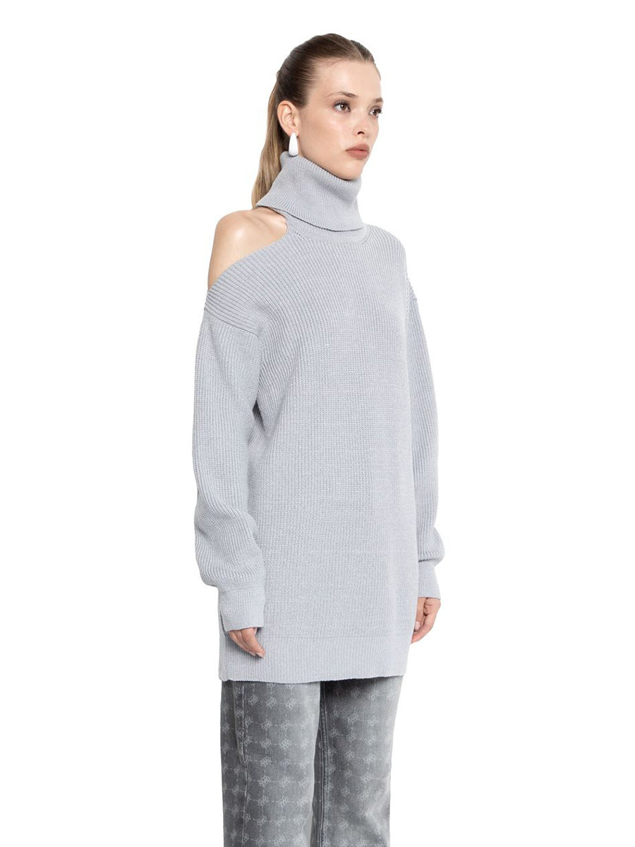 Off-the-Shoulder Cowl Neck Sweater