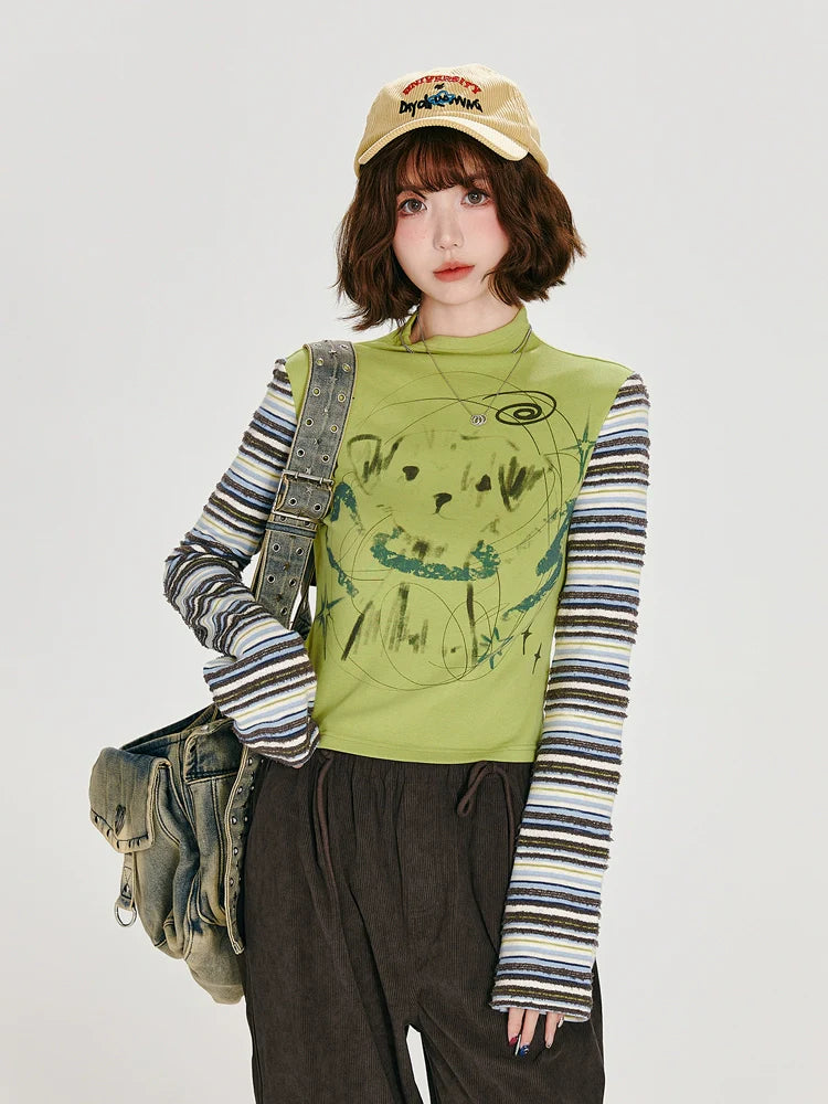 Girlyhalo Vintage Long Sleeve T-Shirt for Women