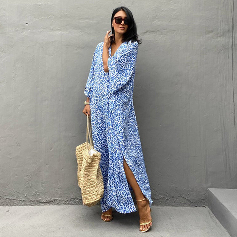 Summer Holiday Women Pullover Beachwear Cover Ups-Blue-One Size-Free Shipping at meselling99
