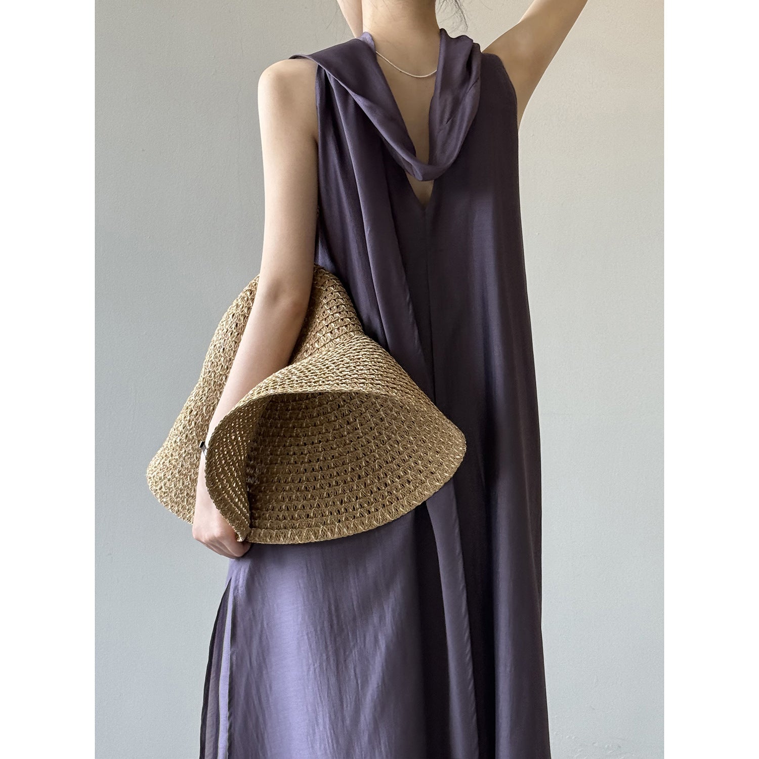 Summer Loose Women's Viscose Scarf Neckline Dress