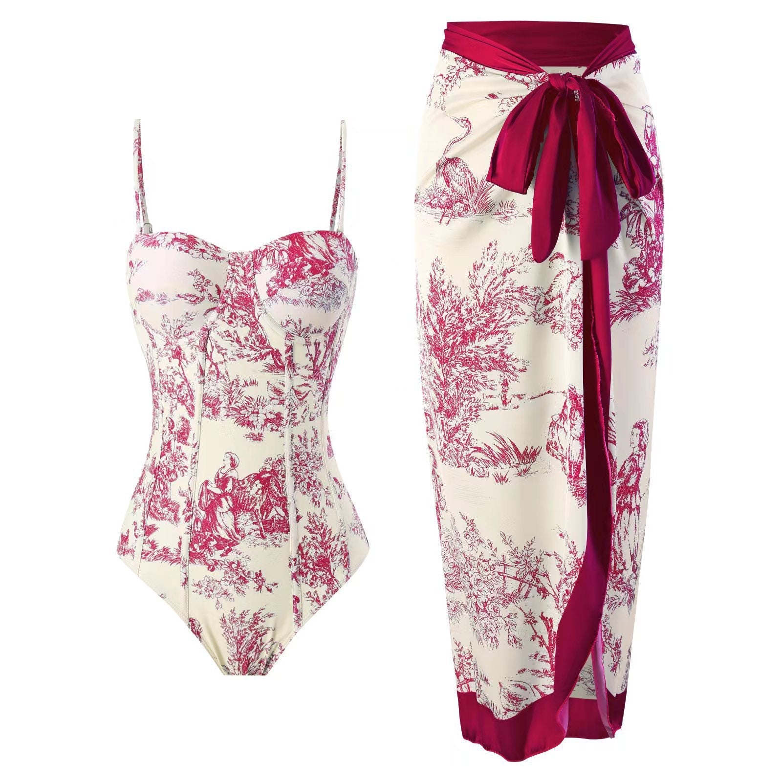 Women's One-Piece Swimsuit with Cover-Up