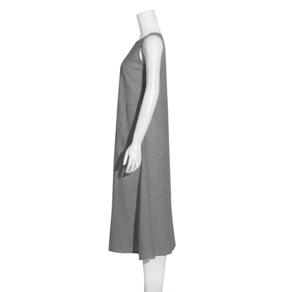 Women's Striped Sleeveless V-Neck Slim-Fit Plus Size Dress