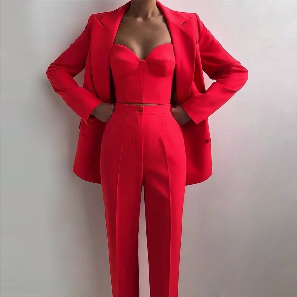Designer Women's Office Suit Set  Blazer, Vest & Pants for Business Casual
