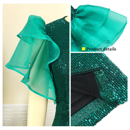 Sexy See Through Green Evening Party Dresses-Dresses-Free Shipping at meselling99