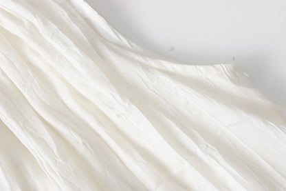 Summer Water Ripple Texture Round Neck Sleeveless Maxi Dress