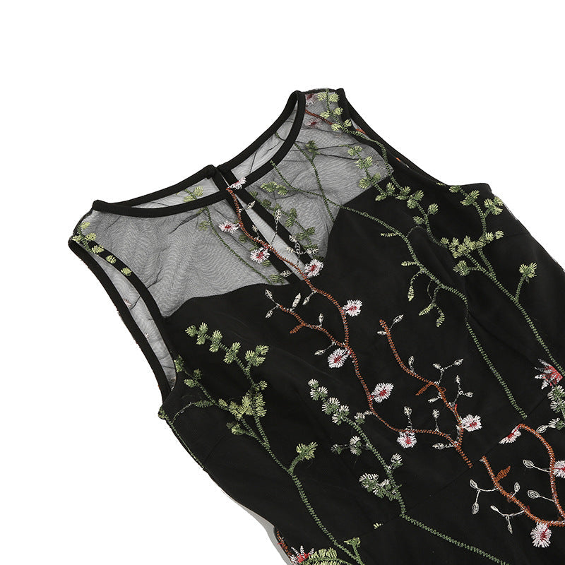 Vintage Sleeveless Embroidery Dresses-Dresses-Free Shipping at meselling99