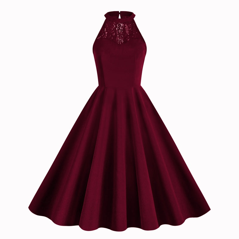 Elegant Sleeveless Halter Party Dresses-Dresses-Free Shipping at meselling99