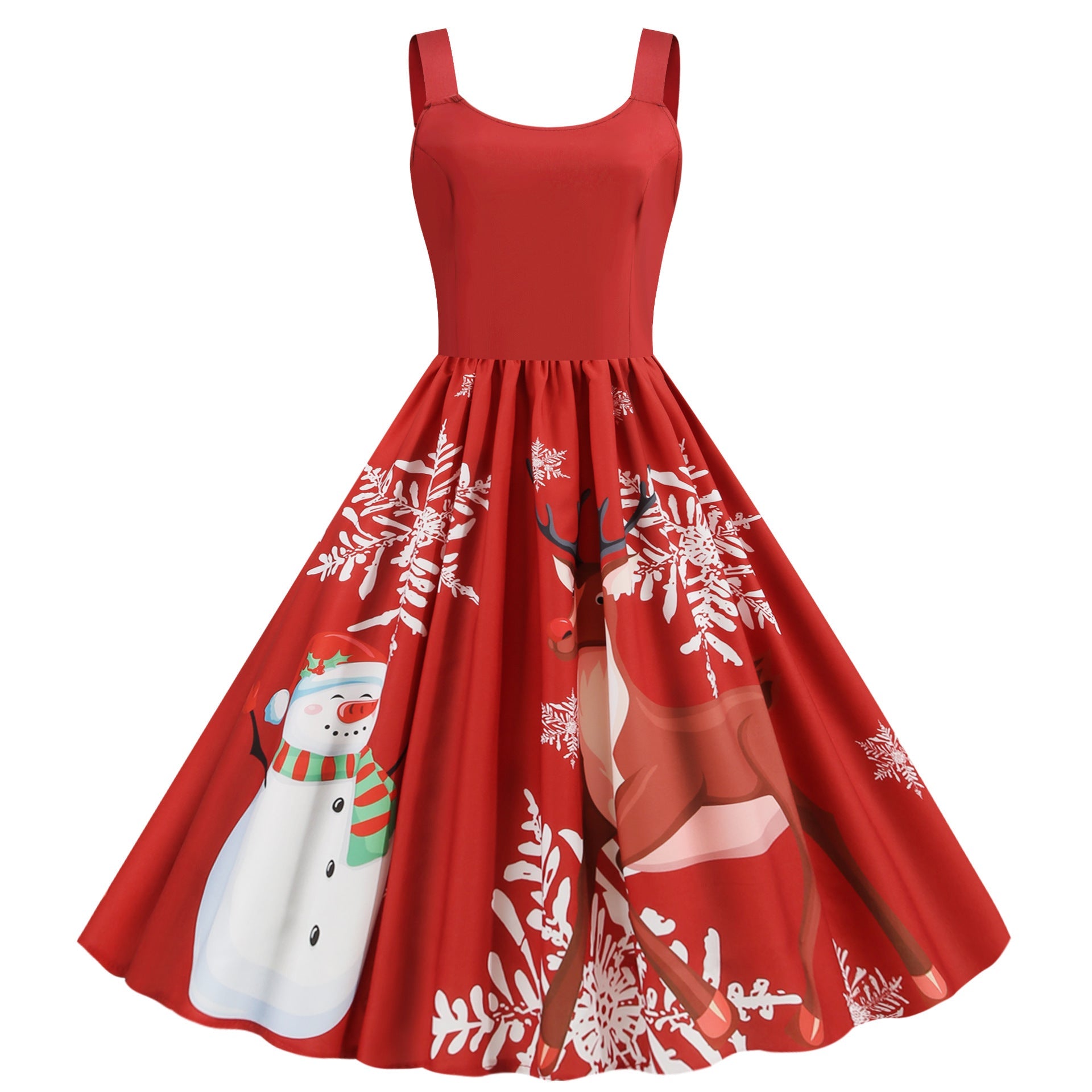 Sexy Vintage Shoulder-Straps Dresses-Red-S-Free Shipping at meselling99