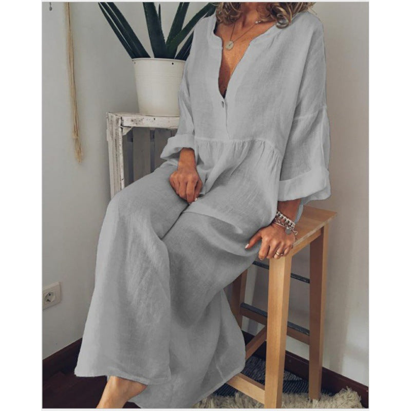 Plus Size Casual Printed Long Sleeve Dress for Women