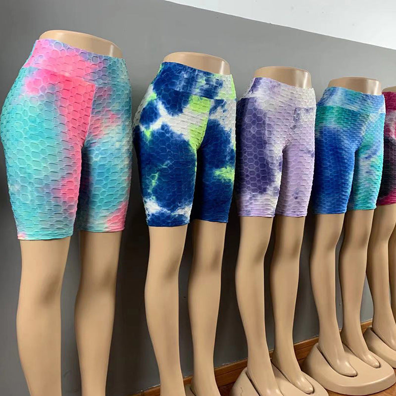 Watercolor Jacquard Tie-Dye Bubble Shorts – Yoga & Fitness 5-Inch Shorts