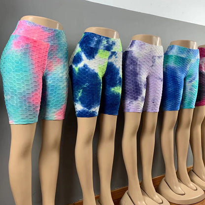 Watercolor Jacquard Tie-Dye Bubble Shorts – Yoga & Fitness 5-Inch Shorts