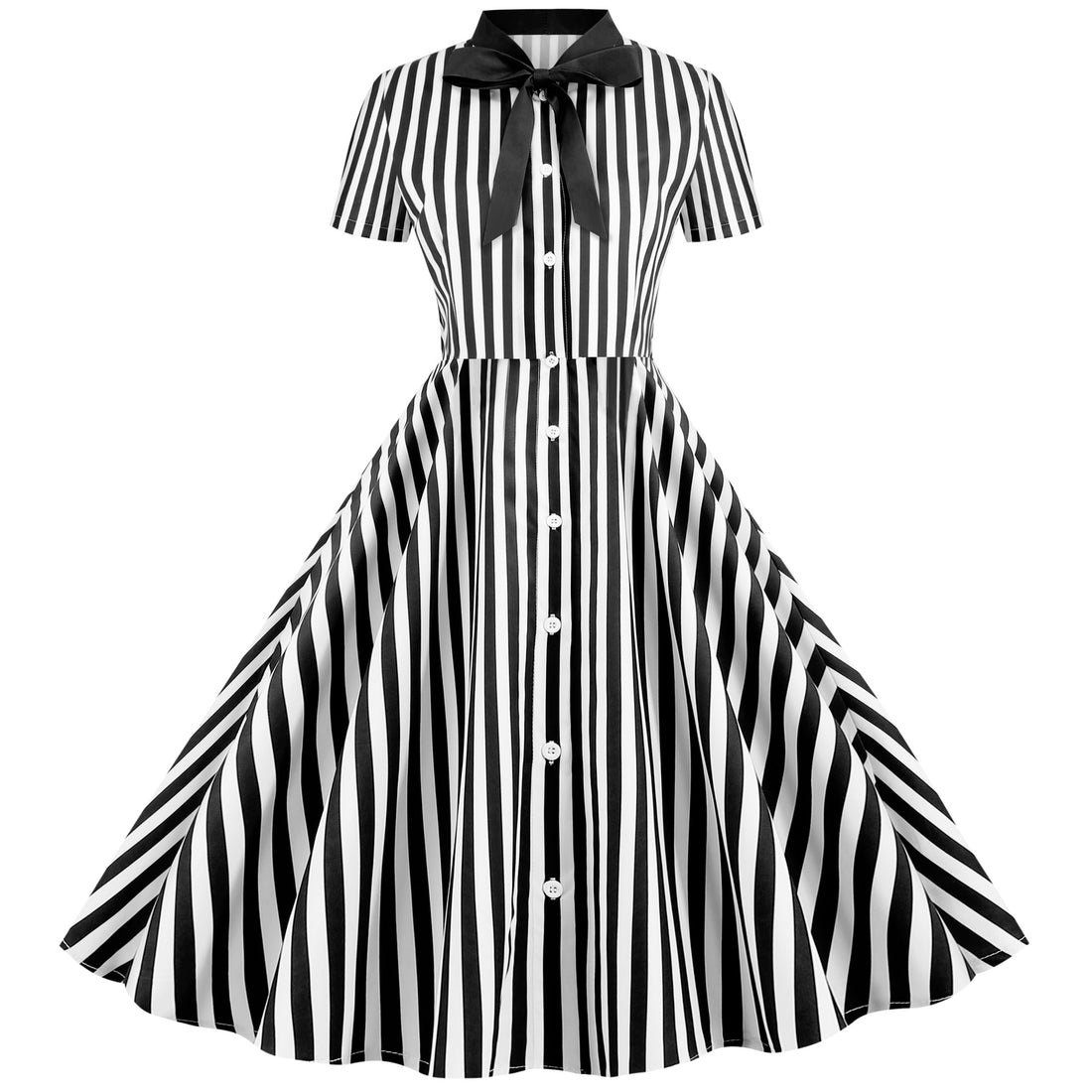 Summer Striped Off-the-Shoulder Bow Tie Party Maxi Dress with Flowy Skirt
