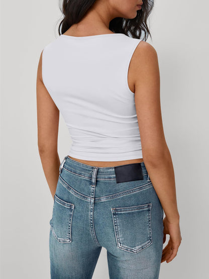Sleeveless Crop Top – Sexy Fitted Tank for Women