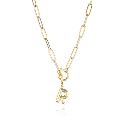 Bridesmaid Gifts Alphabet Necklace Golden Hip-hop Necklace  26 Letter Pendant Necklaces