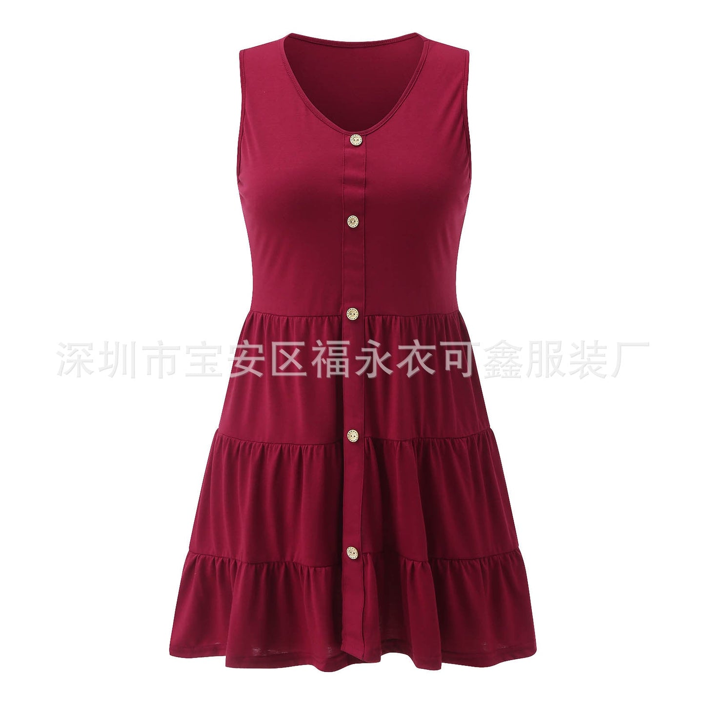Summer Button Sleeves Daily Dresses