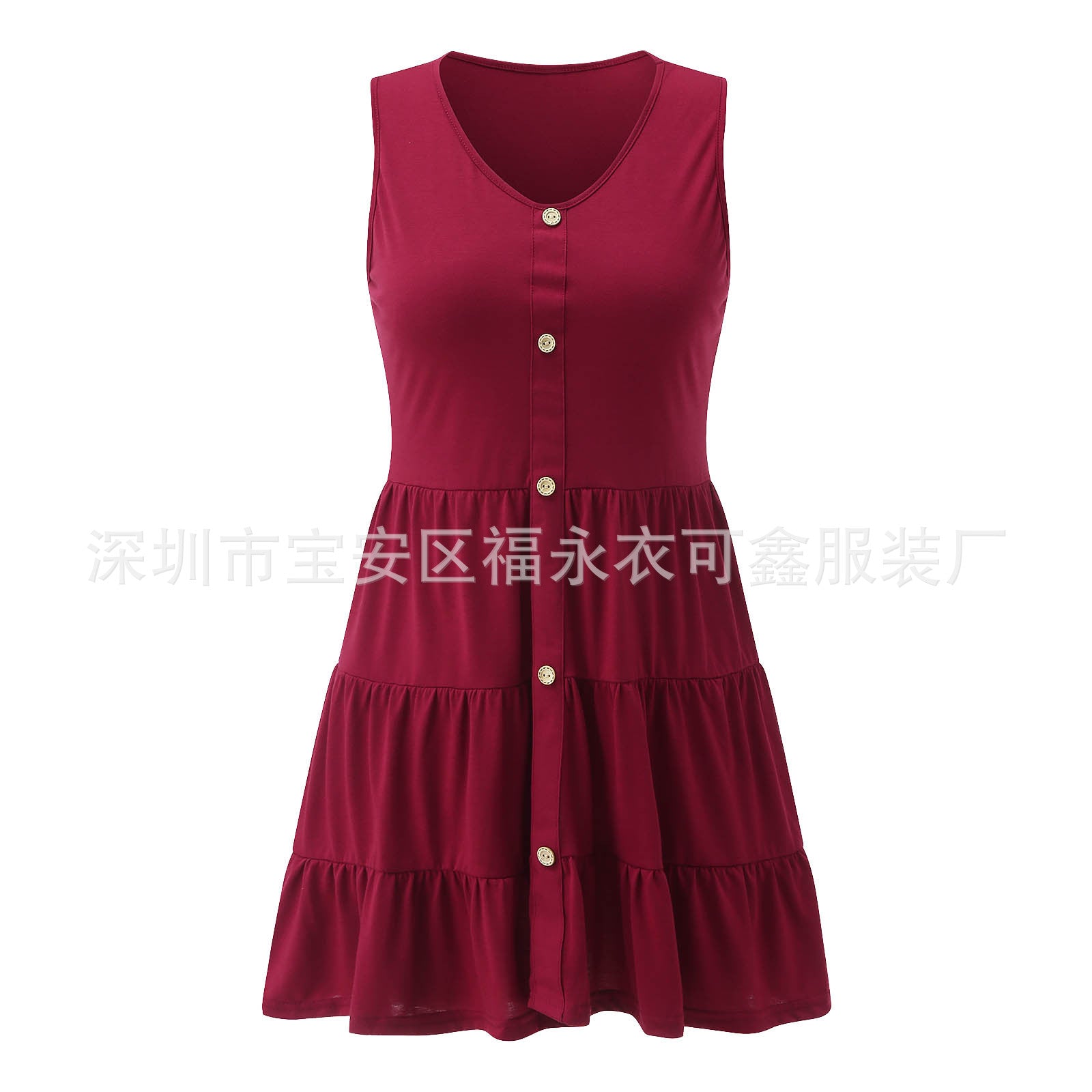 Summer Button Sleeves Daily Dresses