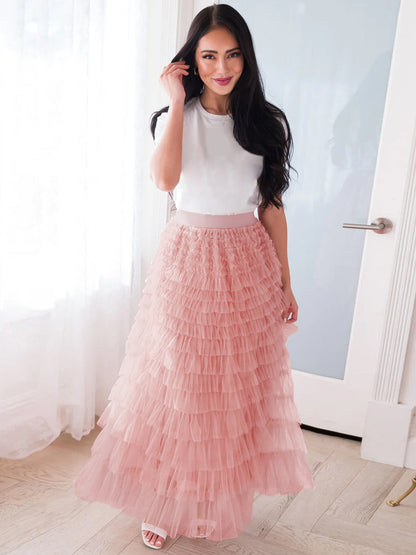 Fashion Elegant High Waist Tulle Cake Skirts for Women